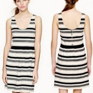 J. Crew | Black and Cream Stripe Villa Dress